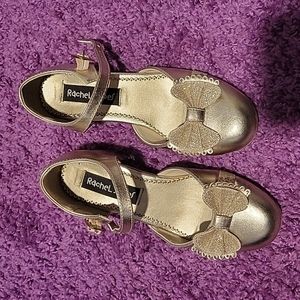 Cute little girl gold dress shoes